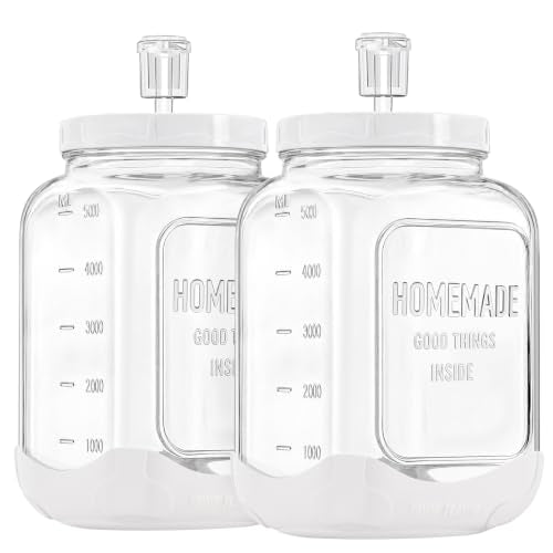 2-Pack 1.5 Gallon Glass Fermentation Jars with Airlock Lid - Home Brewing & Food Storage