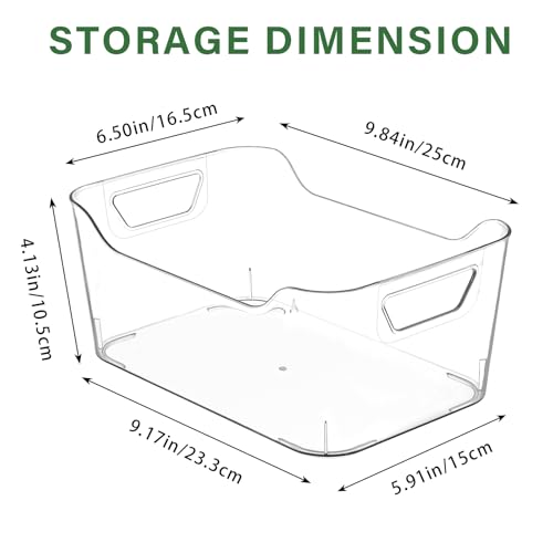 AntStep Medium Clear Plastic Storage Bins - Pantry & Home Organizer Set