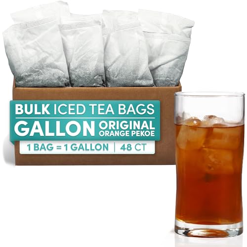 Black Orange Pekoe Iced Tea Bags - 1 Gallon Filterpacks (48 Count) for Cold Brew & Home Use