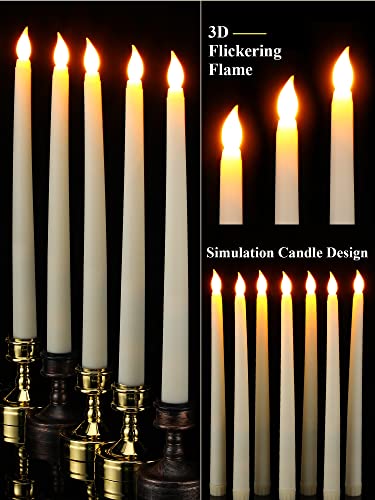 Flameless LED Taper Candles - Ivory 11 Inch, 48 Pack, Classic Style
