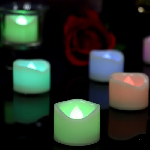 Battery Operated Flameless Multicolor LED Tea Lights Votive Candles