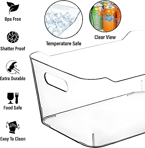 8 Extra Large Plastic Storage Bins for Kitchen Pantry & Home Organization