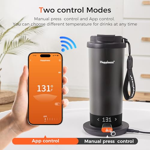 Self-Heating Travel Coffee Mug - 20oz Black Temperature Control Smart Cup