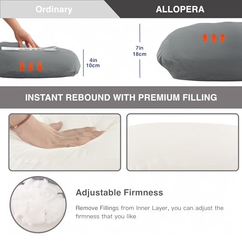 ALLOPERA Full Body Pregnancy Pillow 57 Inch with Cooling Cover - Maternity Support Cushion
