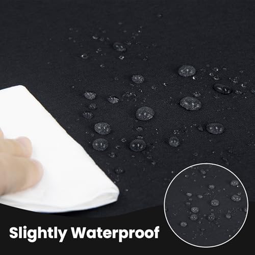 Fitted Tablecloth for 8 Foot Rectangle Tables - Black, Water Resistant, Pack of 2 - 96 x 30 Inch
