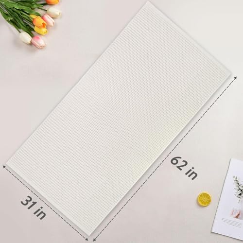 Jacquotha Mist White Waffle Cotton Bath Towels Set of 2 - Quick Dry, Large, Low Lint