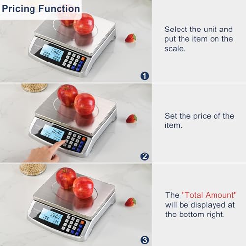 Atogou Silver 50kg/110lb Digital Food Scale with Price & Tare Functions