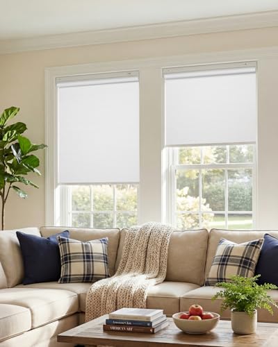 Manner Snow-White Blackout Motorized Blinds with Remote - 35x72 Inches