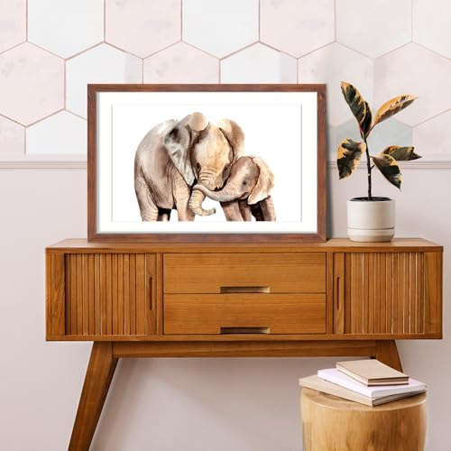 Brown 24x36 Poster Frame - Gallery Style Picture Frame with Plexiglass, Wall Mount