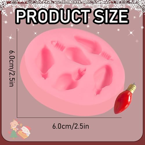 ICNYEKl I-185 Christmas Light Bulb Fondant Mold for Cake Decorating