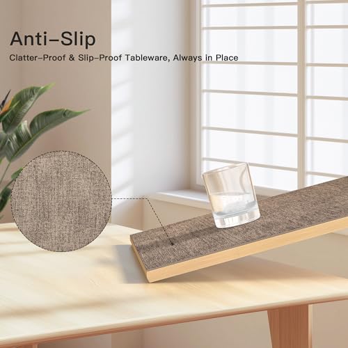 DOLOPL Reversible Faux Leather Placemats Set of 12 - Brown