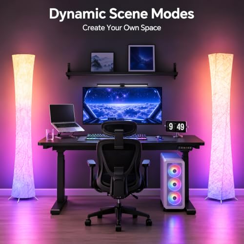 RGB Corner Floor Lamp 2Pcs - Square Modern LED Uplight with Remote & App Control