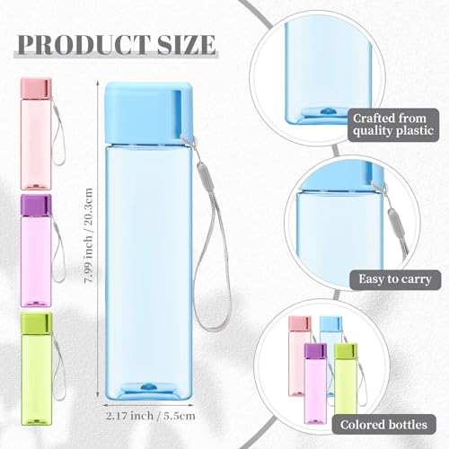 Multicolor 30 Pack Water Bottles 17 Oz Leak-Proof Plastic Sports Bottles
