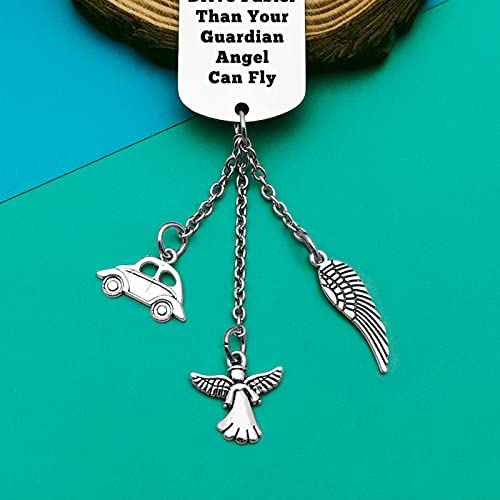 Guardian Angel Hanging Ornaments Car Pendant for Home Vehicle Drive Safe Gifts New Driver Gifts for Son Daughter Niece Nephew Driving License Sweet 16 Present Rearview Mirror Hanging Ornament