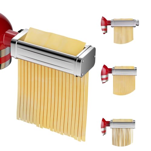3PCS Pasta Maker Attachment for KitchenAid Stand Mixers - Stainless Steel Pasta Roller with Spaghetti & Fettuccine Cutter - Variation of THIS listing