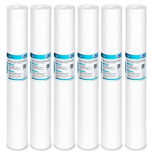 5 Micron 20x2.5 Inch Polypropylene Sediment Water Filter Cartridge - Pack of 6