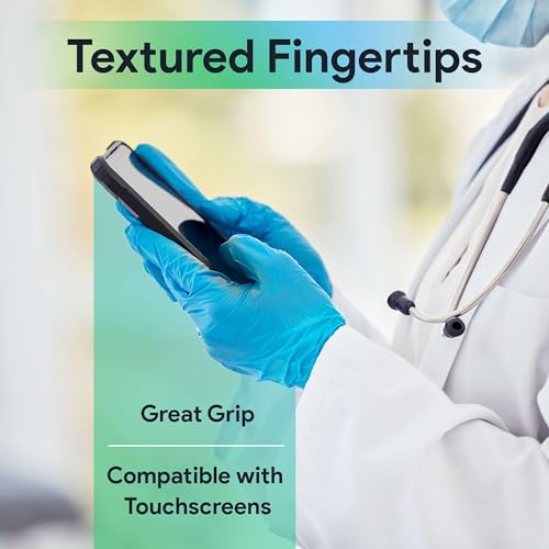 Blue Disposable Nitrile Exam Gloves Large 1000 Count - Medical Grade, Powder-Free, Textured Tips, Food Safe, Latex-Free