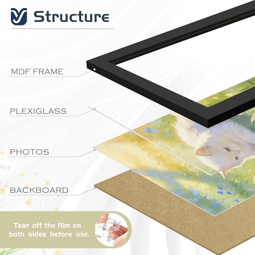 YiTanli 18x24 Black Poster Frame 2-Pack - Engineered Wood Wall Art Frames
