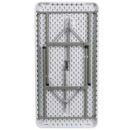 4-Foot White Plastic Folding Table - Granite White, Event & Conference
