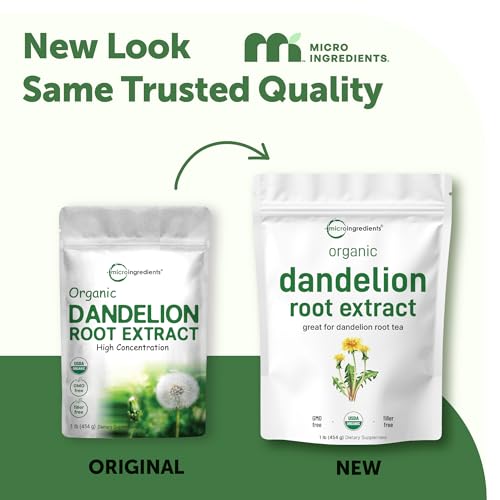 16oz Organic Dandelion Root Extract Powder for Tea & Recipes - Micro Ingredients