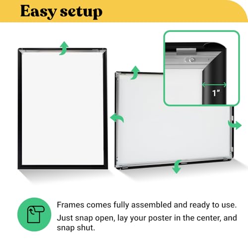 24x36 Inch Poster Frame - Black Snap Front Display with Anti-Glare Cover - Variation of THIS listing