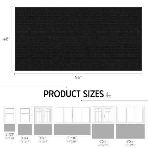 EZ2LIVE Black Striped 4x8 Heavy Duty Indoor Outdoor Entrance Mat