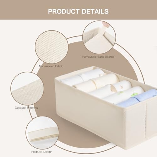 Criusia Beige 21-Pack Drawer Organizer Set for Clothes & Baby Items