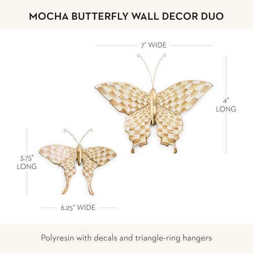 MacKenzie-Childs Butterfly Wall Decor Set - Rustic Brown & White Accent Pieces