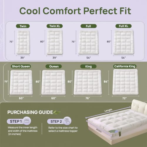 King Size Pillow-Top Mattress Topper 1200 GSM Bamboo Visco Filler Deep Pocket