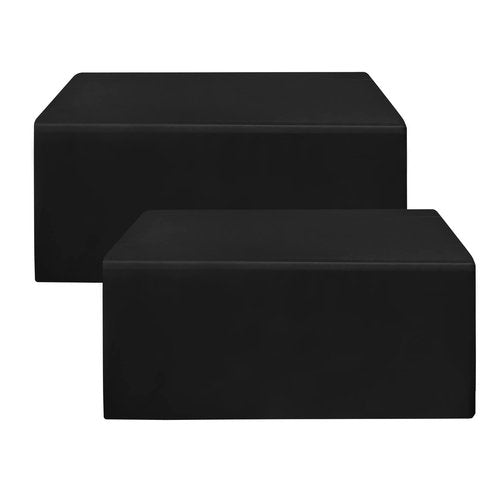 HolidayIdeas Fitted Black Tableclothes - 96 x 30 Inch - 2 Pack Rectangle Tablecloths for 8 Foot Tables, Polyester Fabric Table Covers for Parties, Trade Show, Birthday