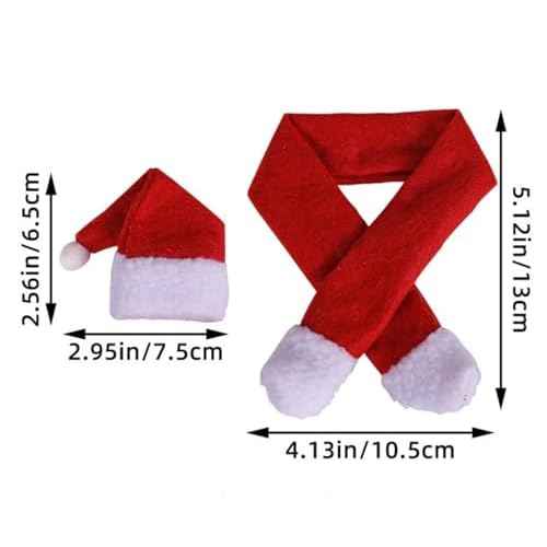 12PCS Mini Santa Hat Scarf Set - Small Christmas Wine Bottle Cover & Hat Scarf for Xmas Bottle Cover Home Decor