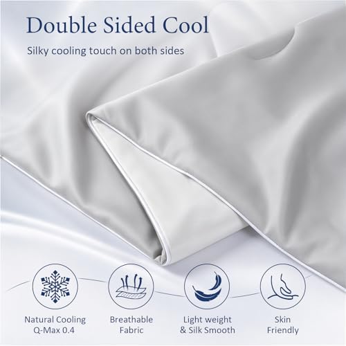 Cooling Comforter for Hot Sleepers, Queen 90x90, Silver Gray