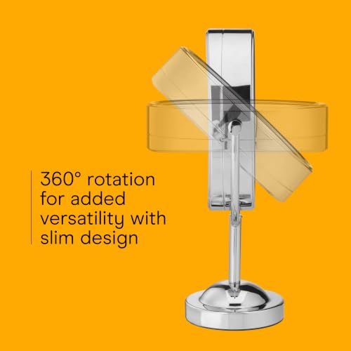 Conair Lighted Vanity Mirror 1X/7X Magnification with Line Cord, 6.5" x 8.5" Oval, Polished Chrome