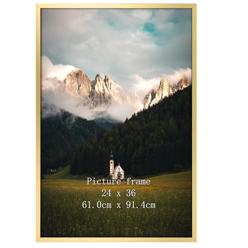 Giftgarden 24x36 Poster Picture Frame Gold, Textured Metal 36x24 for