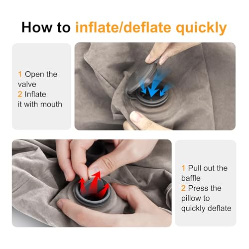 Inflatable Foot Rest and Leg Pillow Set - Adjustable Height 2 Pack Grey
