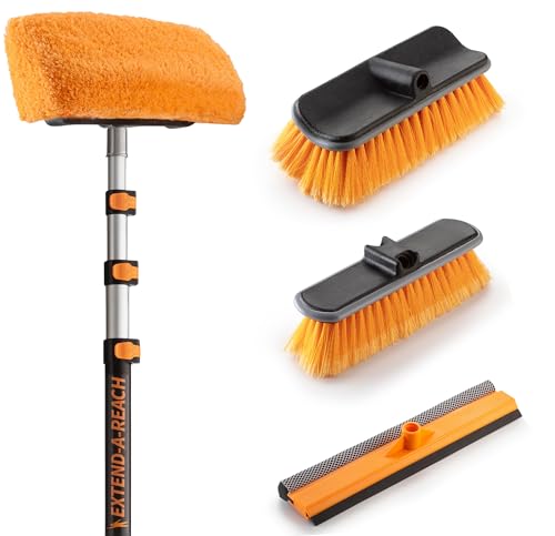12ft Exterior House Cleaning Brush Set with Extension Pole & Attachments