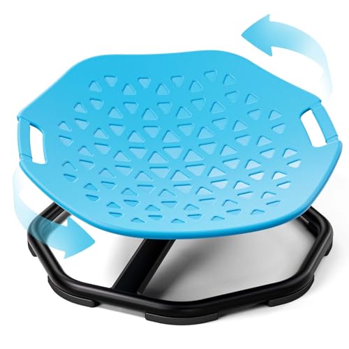 KidBloom Blue Sensory Spinning Chair for Autism & ADHD Kids, Balance & Coordination, Silent 360° Swivel