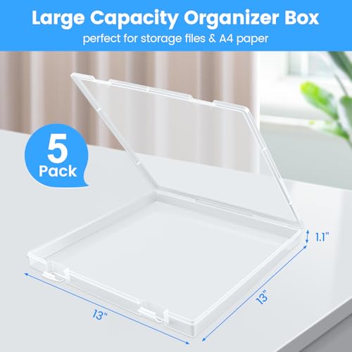 Stackable Scrapbook Paper Storage Box 12x12 Inches 5 Pack for Art Supplies & Crafts