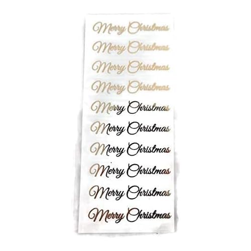Gold Script Merry Christmas Stickers