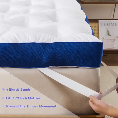 White Queen Memory Foam Mattress Topper 5 Inch Thick Supportive & Breathable