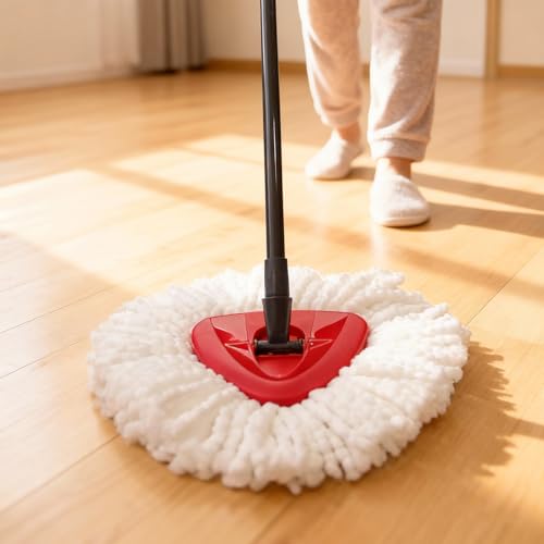 12 Pack Microfiber Mop Head Replacements for Single-Bucket System - Durable & Machine Washable