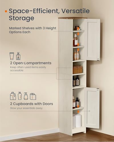 Slim Bathroom Storage Cabinet - Tall 67-Inch Snapassemble Organizer - 1 Pack