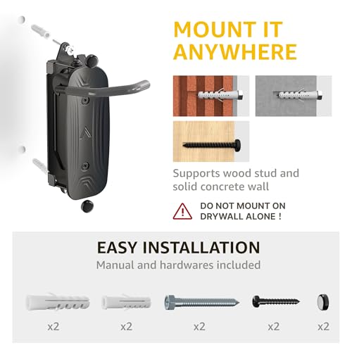 monTEK 2 Pack Swivel Bike Wall Mount Vertical Bike Rack Garage Storage Gray