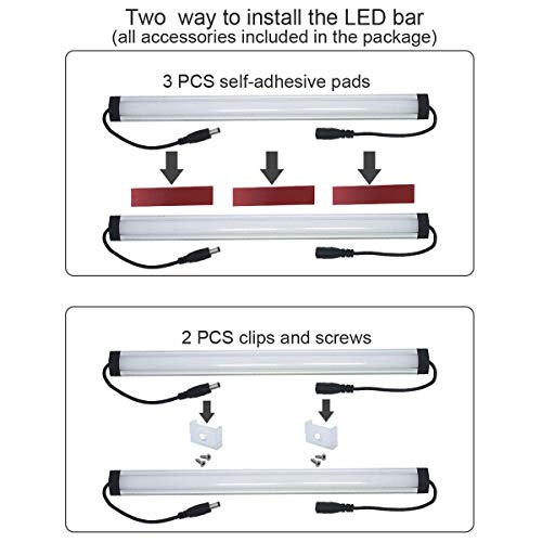 Under Cabinet LED Lighting Kit 6 pcs 12 Inch Strips Super Bright Warm White 3000K with Black Cable