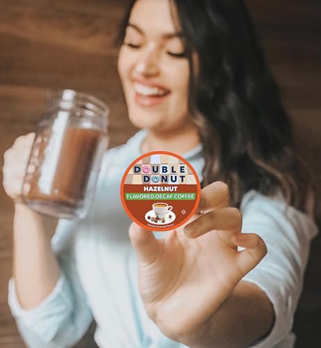 Double Donut Decaf Hazelnut Coffee Pods for Keurig - 80 Count Medium Roast