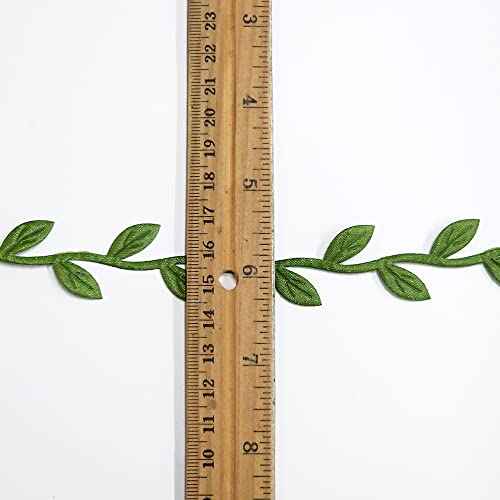 20-Yards Artificial Vine Leaf Ribbon Trim, Greenery Garland Vines for Hanging Plants Leaves Decorative Wreath Wall DIY Craft Party Wedding Home Decoration, EJ-2029 (Olive Green)