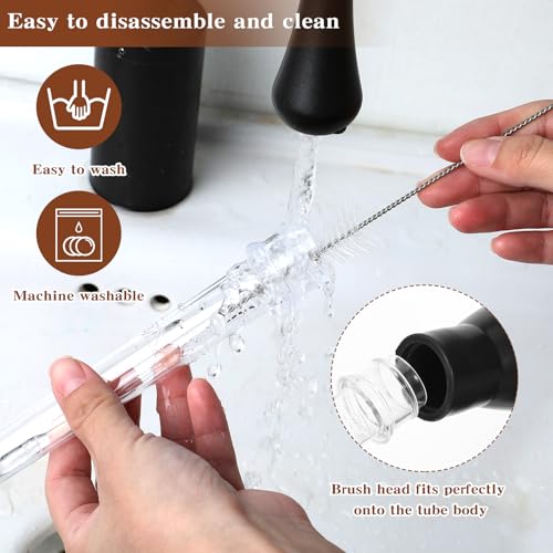 Lusofie Large Turkey Baster with Black Handle, 28ml Glass Tube for Roasting