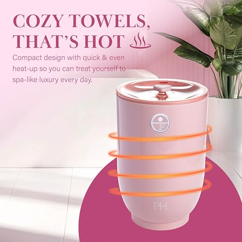 Pink Luxury Towel Warmer with Aromatherapy, Touchscreen Control, 20L Capacity