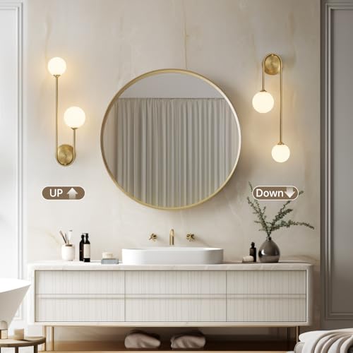 Mid-Century Modern Wall Sconce Set of 1 - Gold Indoor Wall Light Fixture