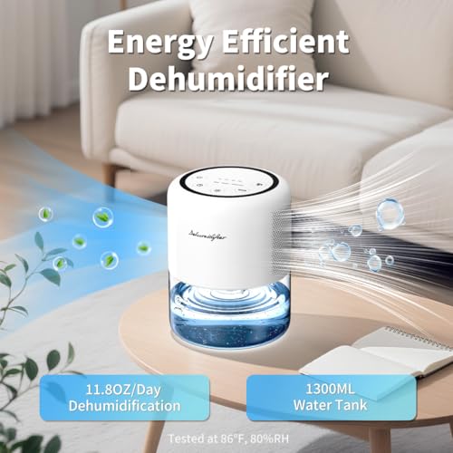 Windangel 44oz Portable Dehumidifier for Home & Small Spaces with Auto-Off & Mood Lights